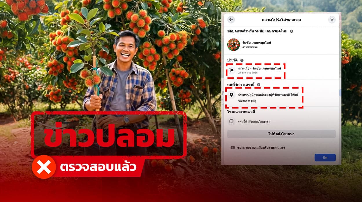 เพจเวียดนามปลอมชื่อสวนไทย ยิงโฆษณา AI ขายพันธุ์เงาะโรงเรียน พบคนหลงเชื่อสนใจนับพันคน