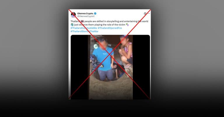 ตรวจสอบแล้ว: โพสต์อ้างคลิปคนไทย “จัดฉากหลบภัย” แท้จริงเป็นคลิปเก่าไม่เกี่ยวข้องเหตุการณ์ไทย-กัมพูชา