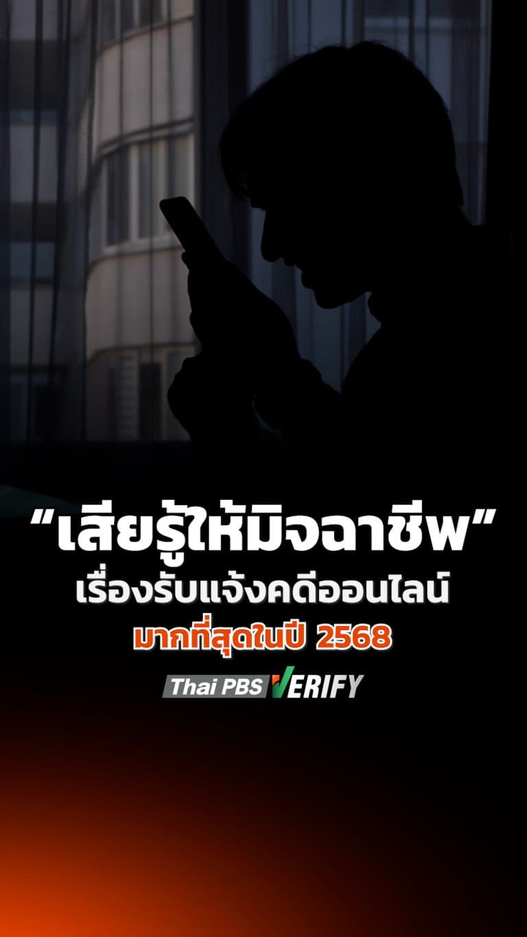 เช็กด่วน ! สรุปเรื่องร้องเรียนยอดฮิตปี 2568 คนไทยเสียรู้คดีอะไรให้มิจฉาชีพออนไลน์มากที่สุด : Thai PBS Verify