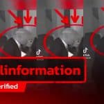 A video showing Trump kissing a female rapper circulates on social media; verification reveals it to be an AI creation.