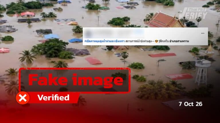 Viral Aerial Flood Image of Chachoengsao Proven to be AI-Generated