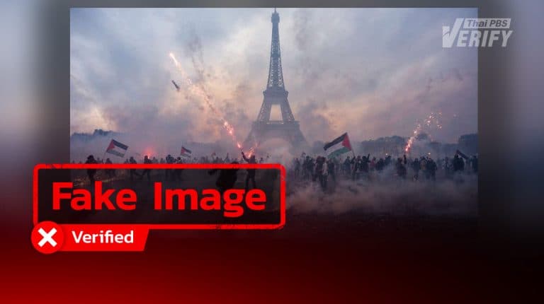 AI image falsely depicts pro-Palestinian Eiffel Tower protest